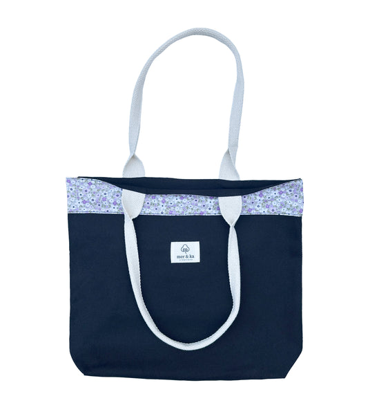 Black Floral Tote Bag