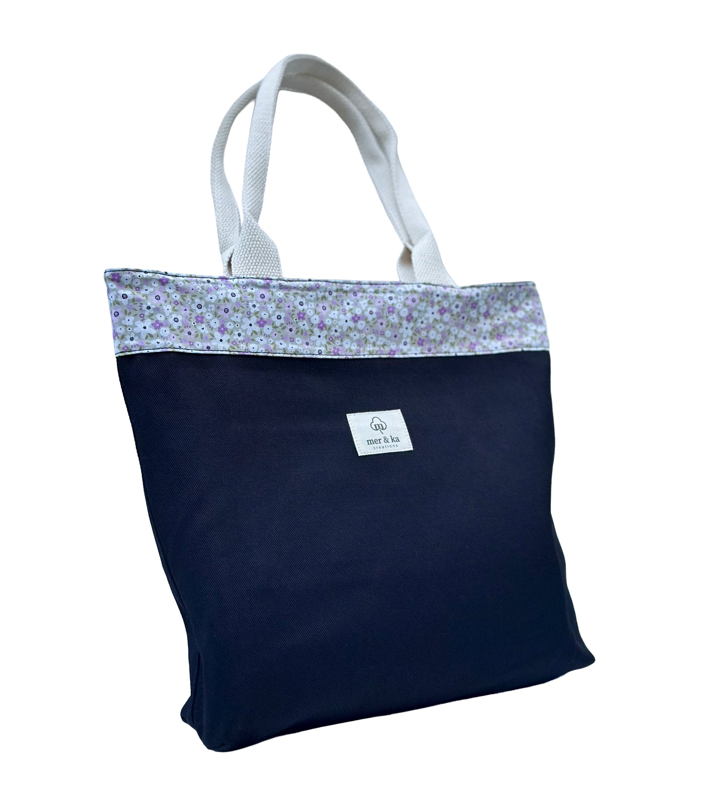 Black Floral Tote Bag
