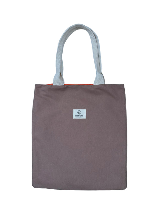 Beige Plain Tote Bag