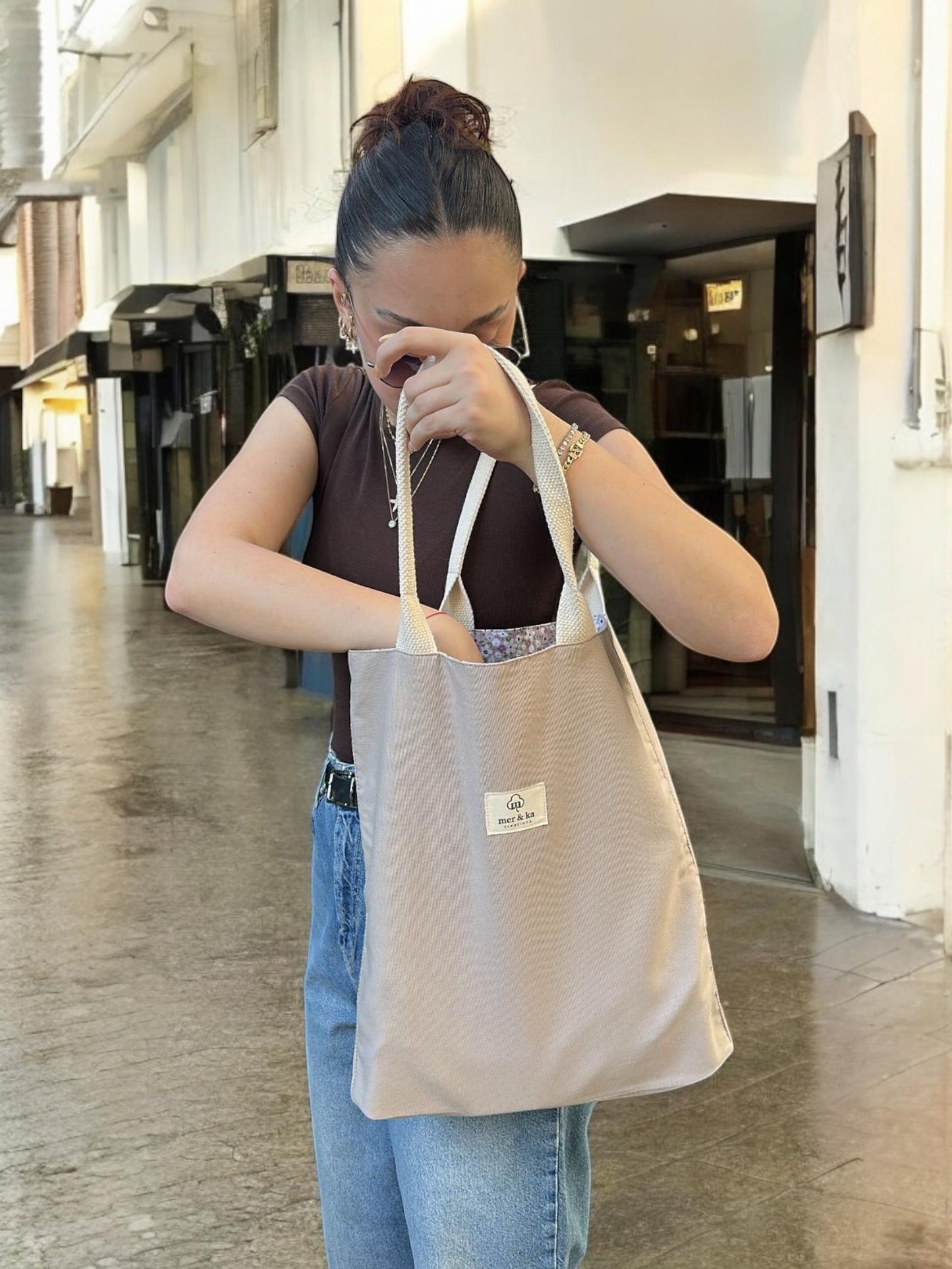 Floral Cotton Tote Bag