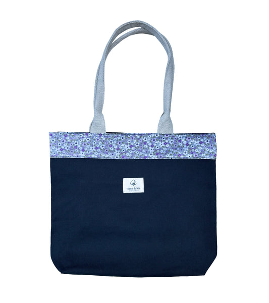 Black Floral Tote Bag