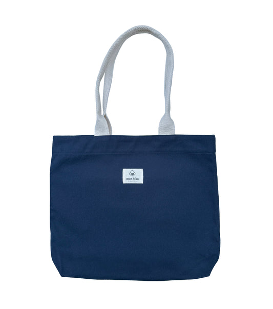 Navy Blue Plain Tote Bag
