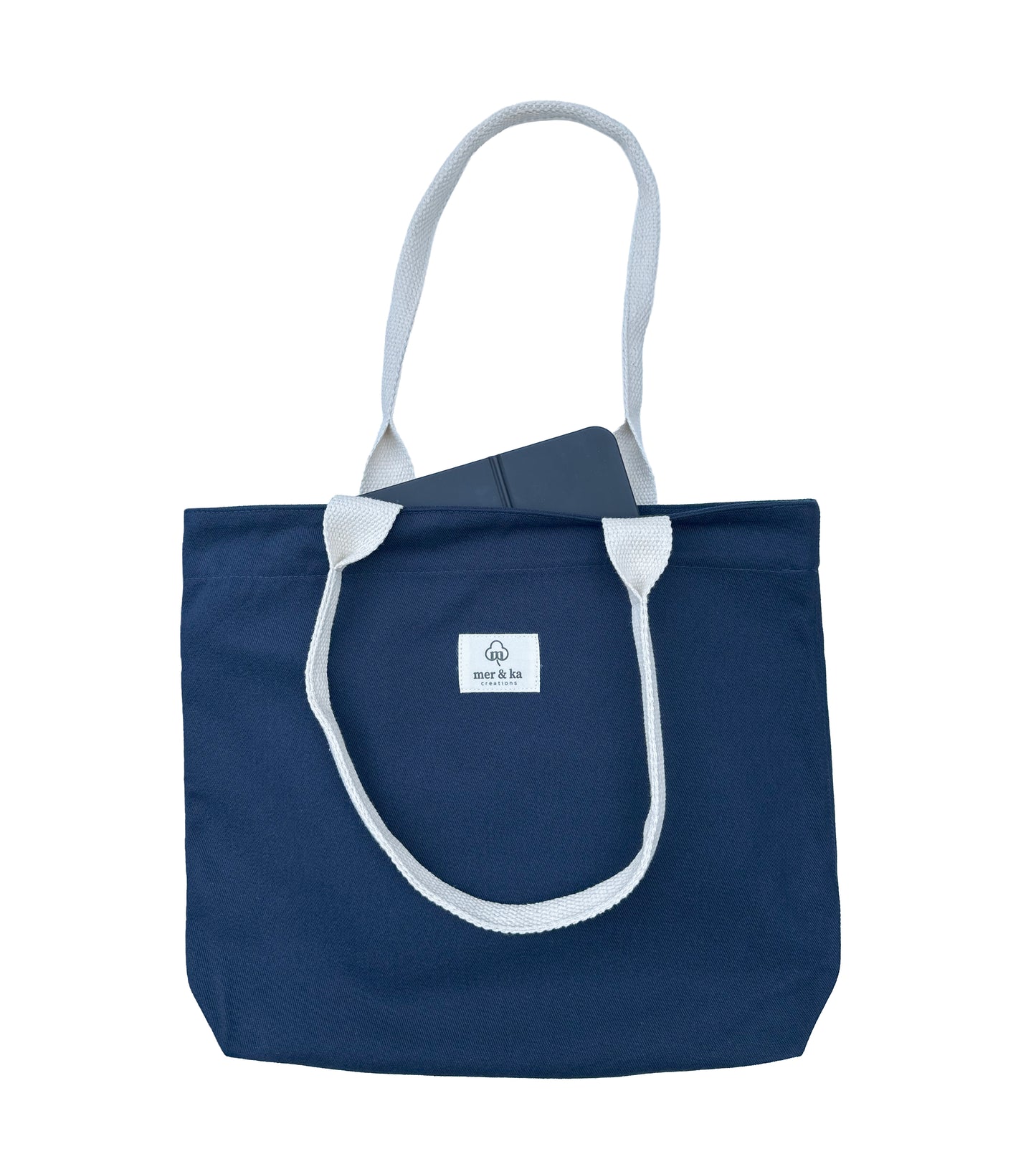 Navy Blue Plain Tote Bag